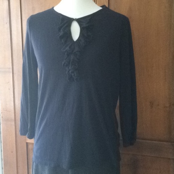 Jones New York Keyhole Ruffle Blouse - Picture 3 of 6